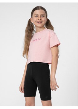 4F T-Shirt 4FJSS23TTSHF393 Różowy Regular Fit ze sklepu MODIVO w kategorii Bluzki dziewczęce - zdjęcie 181062808