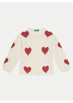 United Colors Of Benetton Sweter 1076H102A Biały Regular Fit ze sklepu MODIVO w kategorii Swetry dziewczęce - zdjęcie 181062828