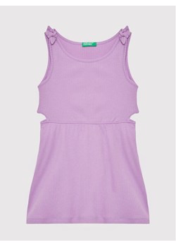 United Colors Of Benetton Sukienka letnia 3HCGCV005 Fioletowy Regular Fit ze sklepu MODIVO w kategorii Sukienki dziewczęce - zdjęcie 181063289