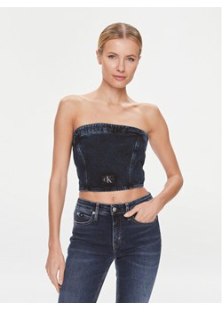 Calvin Klein Jeans Top J20J222870 Granatowy Slim Fit ze sklepu MODIVO w kategorii Bluzki damskie - zdjęcie 181063958