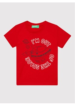 United Colors Of Benetton T-Shirt 3I1XG101C Czerwony Regular Fit ze sklepu MODIVO w kategorii Koszulki niemowlęce - zdjęcie 181064499