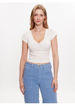 BDG Urban Outfitters T-Shirt BDG AIMEE POINTELLE TOP 76468321 Biały Slim Fit ze sklepu MODIVO w kategorii Bluzki damskie - zdjęcie 181065486