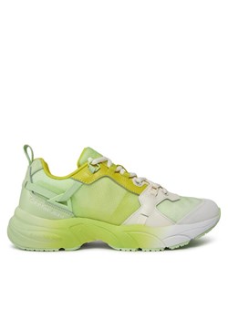 Calvin Klein Jeans Sneakersy Retro Tennis Low Lace Mix Ml Sat YW0YW01307 Zielony ze sklepu MODIVO w kategorii Buty sportowe damskie - zdjęcie 181066219
