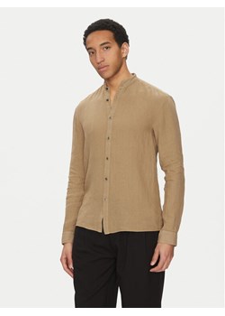 HUGO Koszula Elvory 50490740 Beżowy Slim Fit ze sklepu MODIVO w kategorii Koszule męskie - zdjęcie 181067059