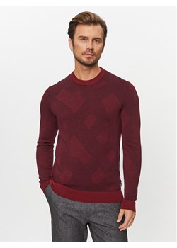 Boss Sweter Motivo DARK RED Bordowy Regular Fit ze sklepu MODIVO w kategorii Swetry męskie - zdjęcie 181067707