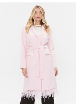 TWINSET Płaszcz wełniany 232TP2010 Różowy Regular Fit ze sklepu MODIVO w kategorii Płaszcze damskie - zdjęcie 181067709