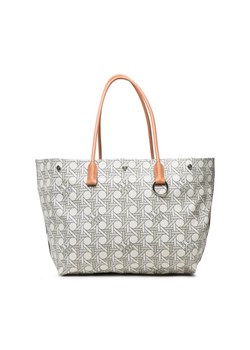Tory Burch Torebka Canvas Basketweave Tote 139623 Beżowy ze sklepu MODIVO w kategorii Torby Shopper bag - zdjęcie 181067835