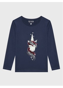 Blue Seven Bluzka 750703 Granatowy Regular Fit ze sklepu MODIVO w kategorii Bluzki dziewczęce - zdjęcie 181068267