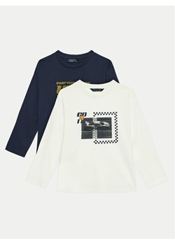 Mayoral Komplet 2 bluzek 7090 Granatowy Regular Fit ze sklepu MODIVO w kategorii T-shirty chłopięce - zdjęcie 181068337