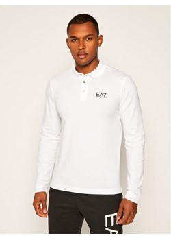 EA7 Emporio Armani Polo 8NPF05 PJM5Z 1100 Biały Regular Fit ze sklepu MODIVO w kategorii T-shirty męskie - zdjęcie 181068456