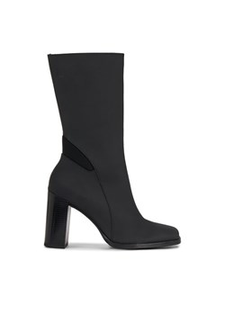 Calvin Klein Jeans Botki Heel Zip Boot Lth Wn YW0YW01113 Czarny ze sklepu MODIVO w kategorii Kozaki damskie - zdjęcie 181068816