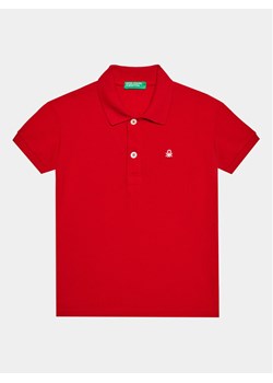 United Colors Of Benetton Polo 3089C300Q Czerwony Regular Fit ze sklepu MODIVO w kategorii T-shirty chłopięce - zdjęcie 181069368