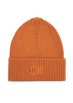 Calvin Klein Czapka Re-Lock Beanie W/Emb K60K608660 Brązowy ze sklepu MODIVO w kategorii Czapki zimowe damskie - zdjęcie 181069758