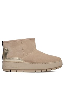 Tommy Hilfiger Śniegowce Metallic Suede Snowboot FW0FW07850 Beżowy ze sklepu MODIVO w kategorii Śniegowce damskie - zdjęcie 181069865