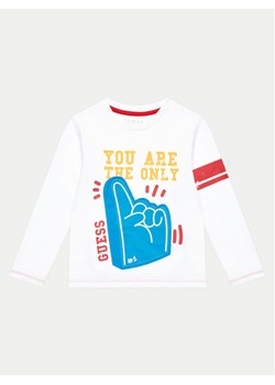 Guess Bluzka N4YI10 K6XN4 Biały Regular Fit ze sklepu MODIVO w kategorii Bluzki dziewczęce - zdjęcie 181070009