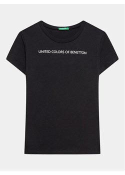 United Colors Of Benetton T-Shirt 3096C10D2 Czarny Regular Fit ze sklepu MODIVO w kategorii Bluzki dziewczęce - zdjęcie 181070135