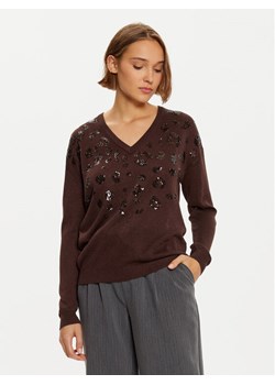 LOLA CASADEMUNT Sweter LF2411007 Brązowy Regular Fit ze sklepu MODIVO w kategorii Swetry damskie - zdjęcie 181070707