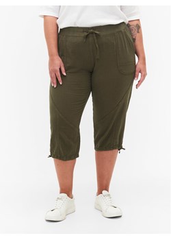 Zizzi Spodnie materiałowe J80001J Zielony Loose Fit ze sklepu MODIVO w kategorii Spodnie damskie - zdjęcie 181070896