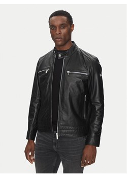 KARL LAGERFELD Kurtka skórzana 555083 551420 Czarny Regular Fit ze sklepu MODIVO w kategorii Kurtki męskie - zdjęcie 181071057