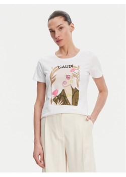Gaudi T-Shirt 511BD64035 Biały Regular Fit ze sklepu MODIVO w kategorii Bluzki damskie - zdjęcie 181071346