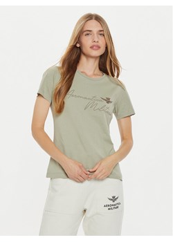 Aeronautica Militare T-Shirt 242TS2354DJ638 Zielony Regular Fit ze sklepu MODIVO w kategorii Bluzki damskie - zdjęcie 181071735
