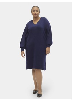 Vero Moda Curve Sukienka dzianinowa 10294755 Granatowy Loose Fit ze sklepu MODIVO w kategorii Sukienki - zdjęcie 181072516