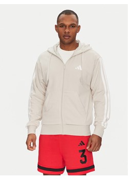 adidas Bluza Essentials 3-Stripes JE6340 Beżowy Regular Fit ze sklepu MODIVO w kategorii Bluzy męskie - zdjęcie 181073739