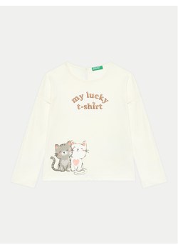 United Colors Of Benetton Bluzka 3I1XG10FK Écru Regular Fit ze sklepu MODIVO w kategorii Bluzki dziewczęce - zdjęcie 181073846