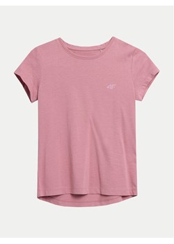 4F T-Shirt 4FJWSS24TTSHF1110 Różowy Regular Fit ze sklepu MODIVO w kategorii Bluzki dziewczęce - zdjęcie 181074409