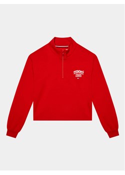 Tommy Hilfiger Bluza Varsity KG0KG07206 D Czerwony Regular Fit ze sklepu MODIVO w kategorii Bluzy chłopięce - zdjęcie 181074639