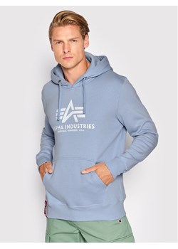 Alpha Industries Bluza Basic 178312 Błękitny Regular Fit ze sklepu MODIVO w kategorii Bluzy męskie - zdjęcie 181074698