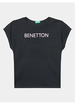 United Colors Of Benetton T-Shirt 3I1XC10C0 Czarny Regular Fit ze sklepu MODIVO w kategorii Bluzki dziewczęce - zdjęcie 181075096