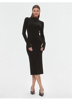 Patrizia Pepe Sukienka dzianinowa 2A2612/K002-K103 Czarny Slim Fit ze sklepu MODIVO w kategorii Sukienki - zdjęcie 181075745