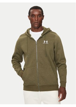 Under Armour Bluza Essential Fleece 1373881 Zielony Regular Fit ze sklepu MODIVO w kategorii Bluzy męskie - zdjęcie 181075906