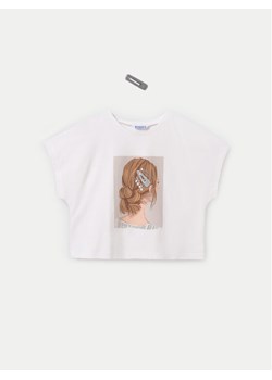 Mayoral T-Shirt 6021 Écru Relaxed Fit ze sklepu MODIVO w kategorii Bluzki dziewczęce - zdjęcie 181076349