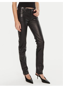 Serge Pariente Spodnie skórzane Sexy Nappa Czarny Slim Fit ze sklepu MODIVO w kategorii Spodnie damskie - zdjęcie 181076488