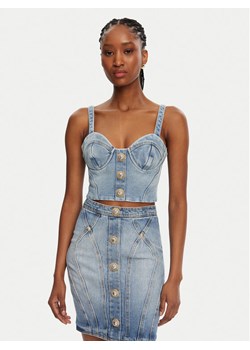 Balmain Top DF1AA345DE53 Niebieski Slim Fit ze sklepu MODIVO w kategorii Bluzki damskie - zdjęcie 181076887