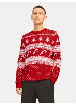 Jack&Jones Sweter Xmas Gabriel 12266118 Czerwony Regular Fit ze sklepu MODIVO w kategorii Swetry męskie - zdjęcie 181077047