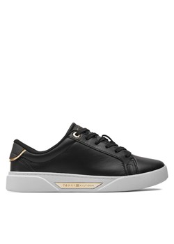 Tommy Hilfiger Sneakersy Chic Hw Court Sneaker FW0FW07813 Czarny ze sklepu MODIVO w kategorii Buty sportowe damskie - zdjęcie 181077446