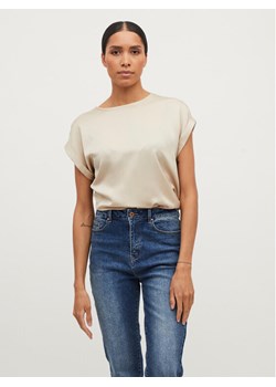 Vila T-Shirt Ellette 14059563 Beżowy Regular Fit ze sklepu MODIVO w kategorii Bluzki damskie - zdjęcie 181077778