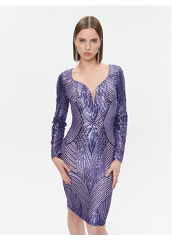 Fracomina Sukienka koktajlowa FQ23WD1003W66701 Fioletowy Slim Fit ze sklepu MODIVO w kategorii Sukienki - zdjęcie 181078056