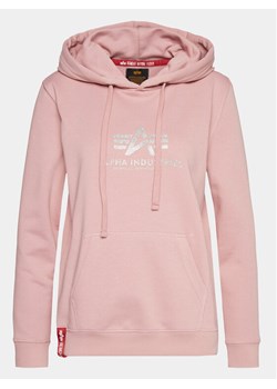 Alpha Industries Bluza New Basic 196032G Różowy Regular Fit ze sklepu MODIVO w kategorii Bluzy damskie - zdjęcie 181078206