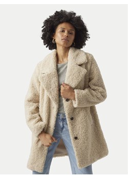 Vero Moda Płaszcz zimowy Kylie Teddy 10289938 Beżowy Loose Fit ze sklepu MODIVO w kategorii Płaszcze damskie - zdjęcie 181078625