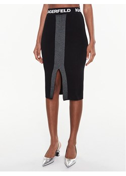 KARL LAGERFELD Spódnica ołówkowa 221W1325 Czarny Slim Fit ze sklepu MODIVO w kategorii Spódnice - zdjęcie 181078676