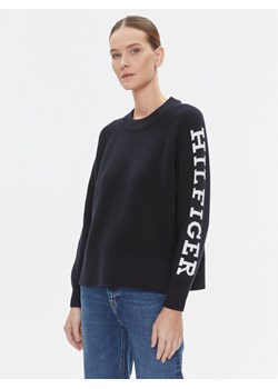 Tommy Hilfiger Sweter WW0WW39002 Granatowy Regular Fit ze sklepu MODIVO w kategorii Swetry damskie - zdjęcie 181078725