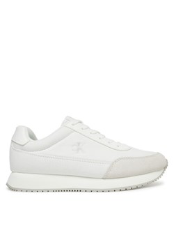 Calvin Klein Jeans Sneakersy Retro Runner Low Laceup Canvas YW0YW01888 Biały ze sklepu MODIVO w kategorii Buty sportowe damskie - zdjęcie 181078809