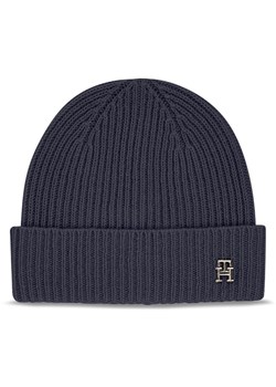 Tommy Hilfiger Czapka Cashmere Chic Beanie AW0AW15321 Granatowy ze sklepu MODIVO w kategorii Czapki zimowe damskie - zdjęcie 181079319