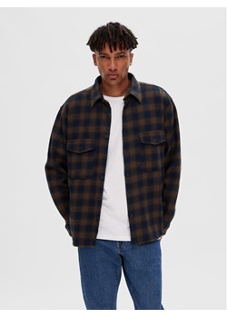Selected Homme Koszula 16090168 Brązowy Loose Fit ze sklepu MODIVO w kategorii Koszule męskie - zdjęcie 181079357