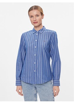 Tommy Hilfiger Koszula Baseball Stripe Regular Shirt WW0WW41155 Niebieski Regular Fit ze sklepu MODIVO w kategorii Koszule damskie - zdjęcie 181079496