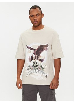 Jack&Jones T-Shirt Rush Skull 12216298 Beżowy Relaxed Fit ze sklepu MODIVO w kategorii T-shirty męskie - zdjęcie 181079588